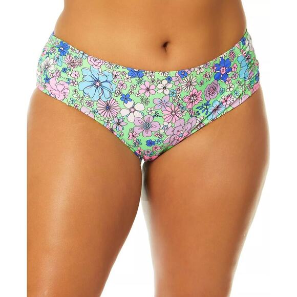 Salt + Cove Peony 70s Mid-Rise Bikini Bottoms Floral Print Plus Size 2X 20/22 - Picture 1 of 10